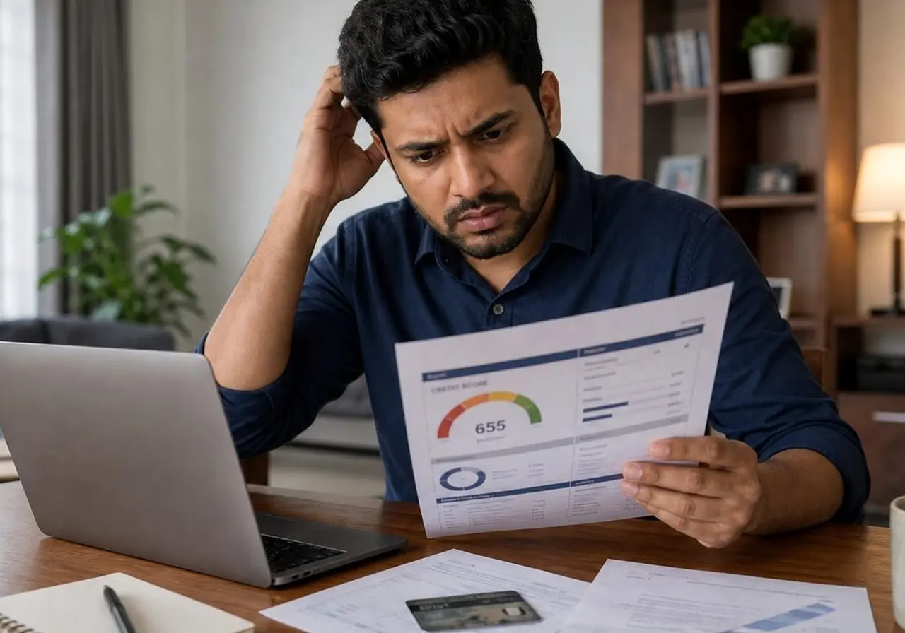 Indian cardholder reviewing card spending, holds, and available credit details