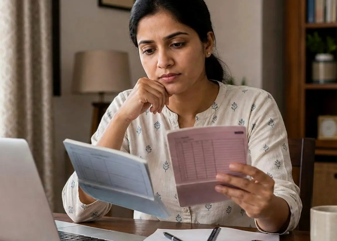 Indian salaried professional reviewing credit card spending before applying for a personal loan