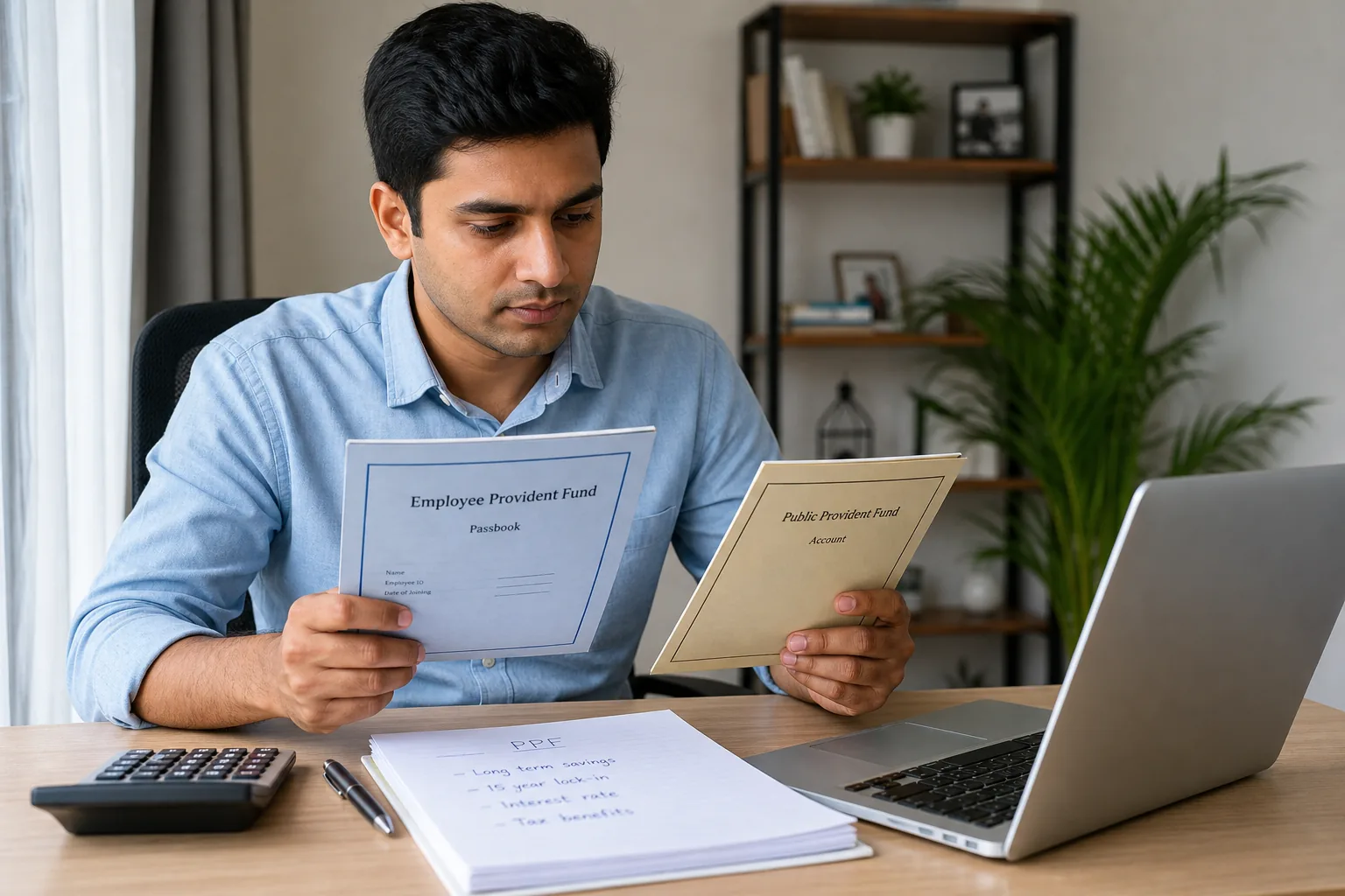 Side by side overview of EPF and PPF for Indian salaried savers