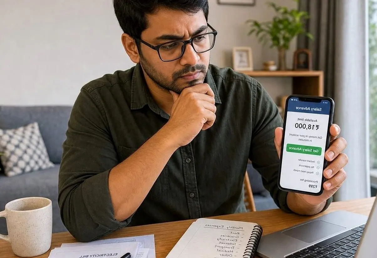 Indian borrower comparing a wanted lifestyle purchase against monthly loan EMI pressure